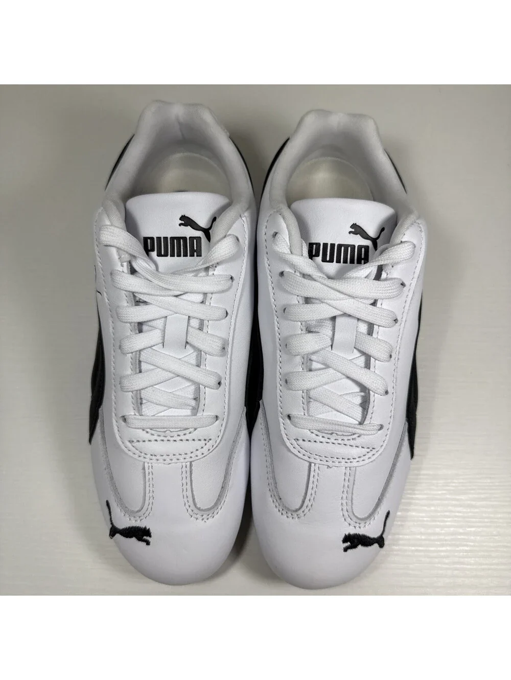 Puma Speedcat Leather White Black Sneakers Womens Size 7 New